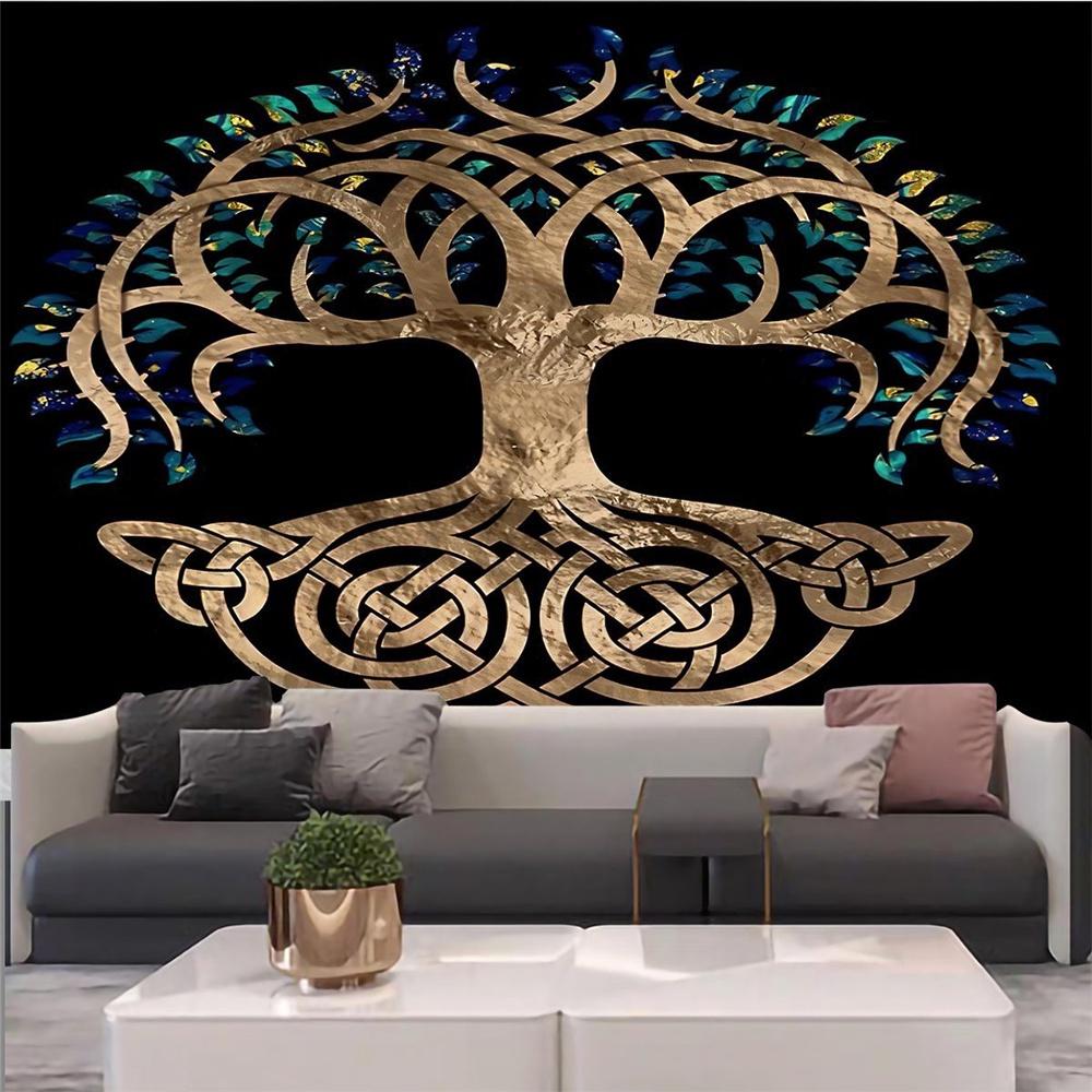 Настенный фоновый тканевый гобелен с вороной, медитация, психоделический рунный художественный настенный психоделический абстрактный гобелен