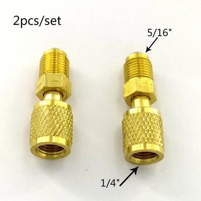 2 шт. адаптер для кондиционера мужской 5/16" SAE женский 1/4" SAE для R410 R32 адаптер для ремонта кондиционера фторид