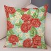 Rose Red Flower Pillowcase Decorative Bird Flower Plant Pillowcase Cushion Sofa Home Car