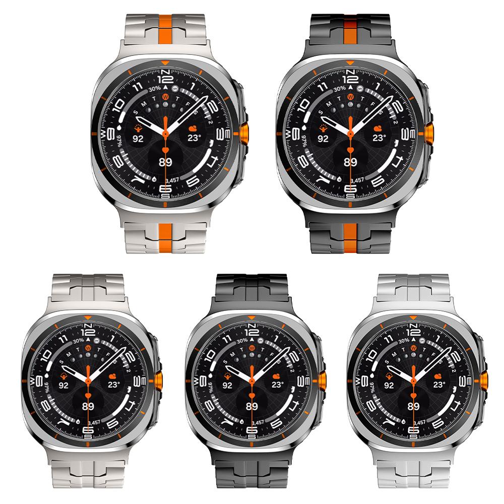 MEN Stainless Steel Strap for Samsung Galaxy Ultra Black Orange Wristband for SAMSUNG GALAXY ULTRA Luxury Metal Link Bracelet