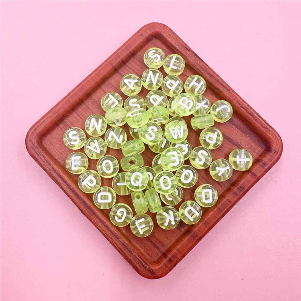 100Pcs 7mm DIY Crafts Transparent Letter For Jewelry Making Loose Beads Necklace Bracelet Pendant Wholesale