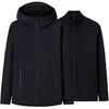 Simple Solid Color Hooded Fleece Waterproof Windproof Breathable Warm Jacket Men Jacket Basic-Black 152510607-2