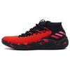 D Lillard 4 Sports Кроссовки мужские черно-красные F99899 с круглым носком, на шнуровке, амортизирующие, прочные, средней высоты для баскетбола