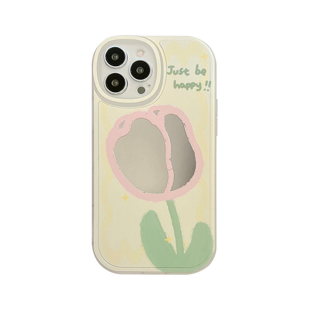 Creative Mirror Flowers 15pro Max Apple 12 Mobile Phone Case Iphone16 Makeup 14pro Set 8p Suitable