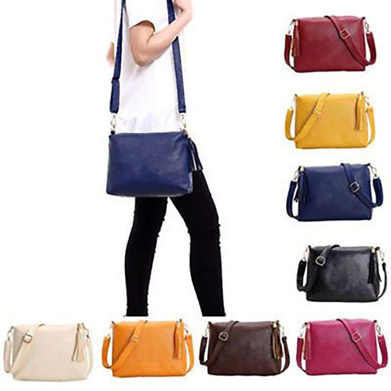 Цветная женская сумка кросс-боди из искусственной кожи с кисточками, маленького размера для повседневного использования