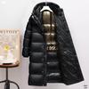 Unisex Black Gold Lightweight Mid-Length Down Jacket, Winter 2025 Edition