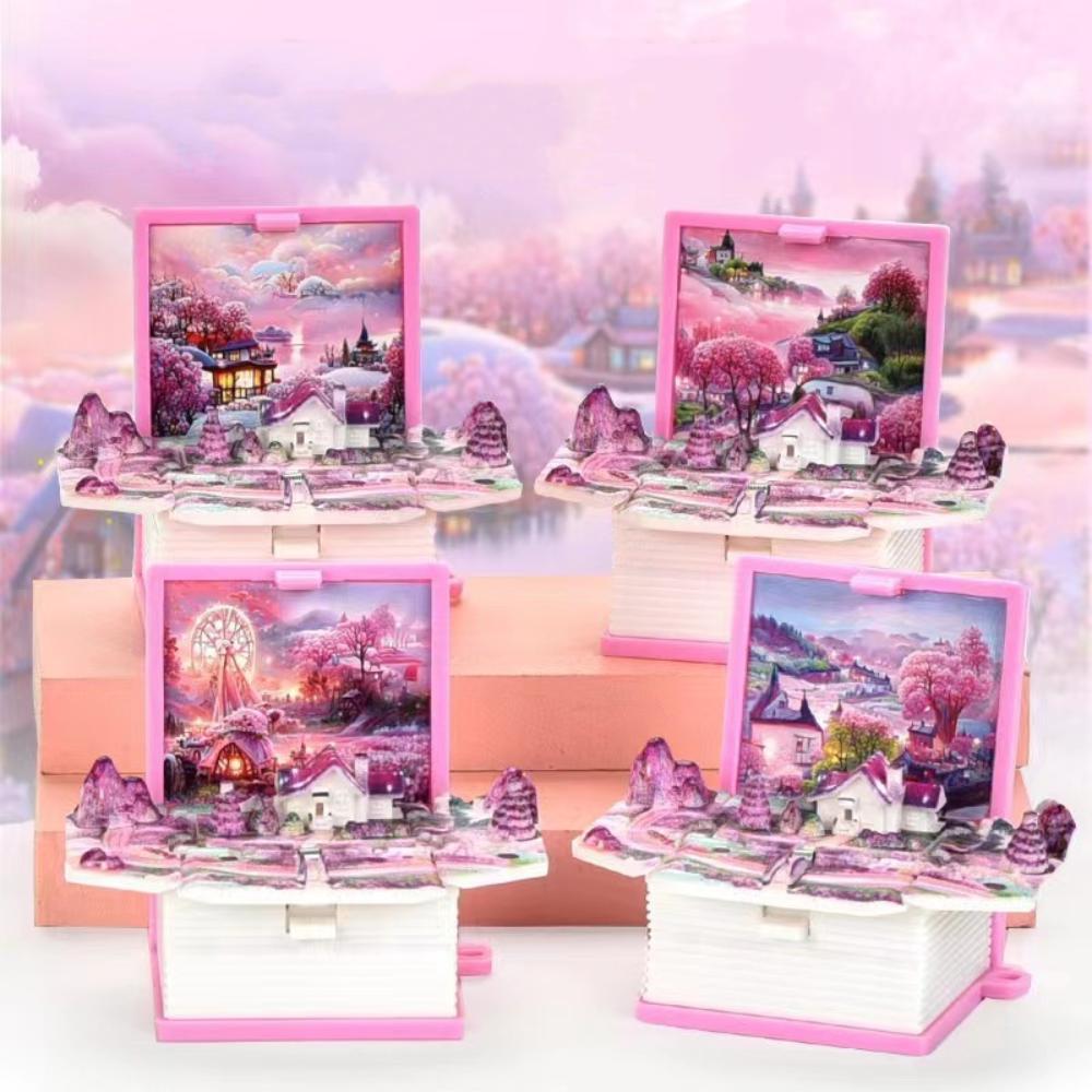 Dinosaur Castle Keyring 3D Book Mini Keyring Creative Folding Book Keychain Children