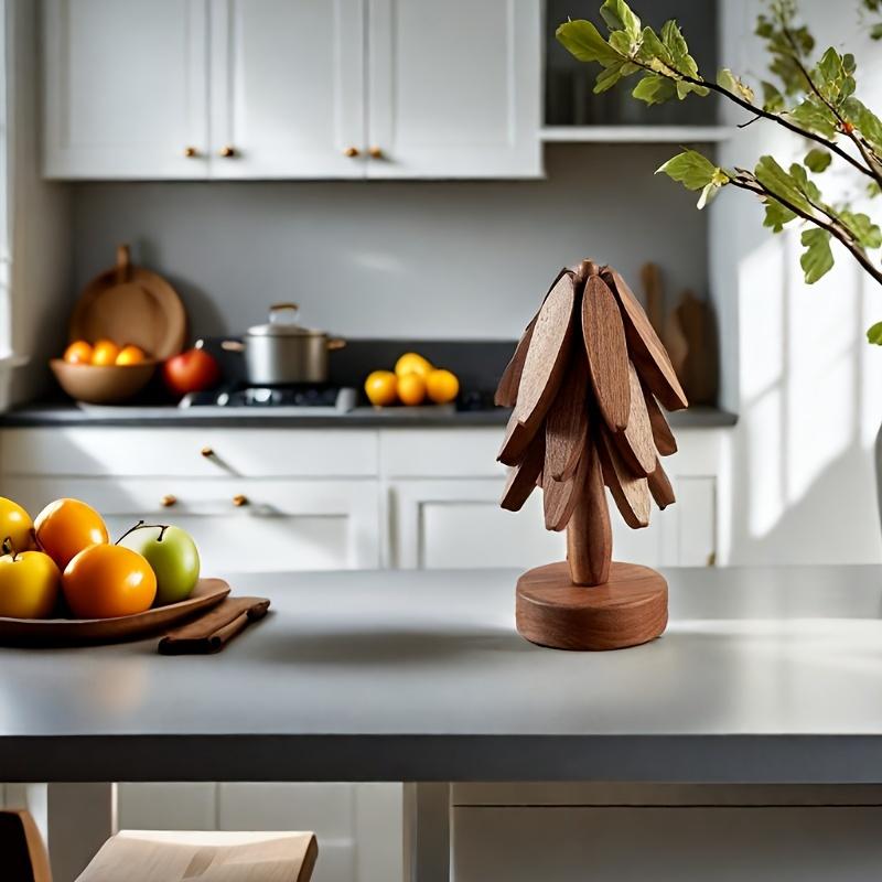 Tree Design Stand Wooden Trivets Decorative Anti Scald Heat Resistant Walnut Table Mat Insulated Pads Coaster Wood Placemats Pot