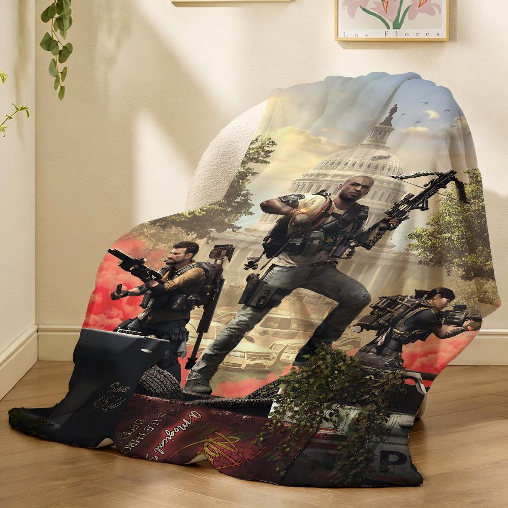 Tom Clancys The Division Game Throw 240g flannel blanket, suitable for sofas, beds, offices,  exquisite gift blankets