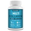Multi Collagen Complex Capsules Type I II III V X with Vitamin C Biotin Hyaluronic Acid, 120 Capsules
