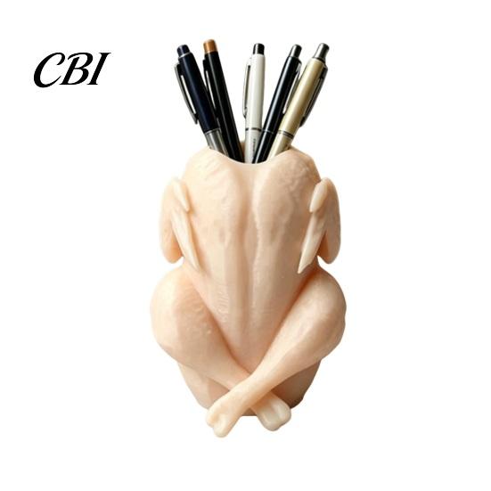 Gift For Students And Teachers Chicken Pen Holder, Cute Rooster Desk Organizer for Pens Makeup Brushes, Handmade Storage Large Capacity Stand
