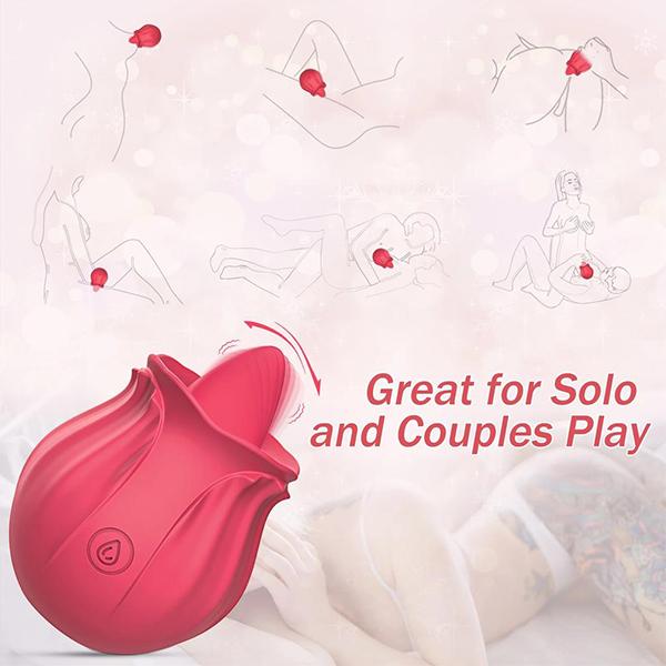 Мощный вибратор с розой, игрушка, стимулятор женского клитора, язык, оральный лизающий мастурбатор, хорошие соски, секс-игрушки для женщин, взрослых, 18 лет