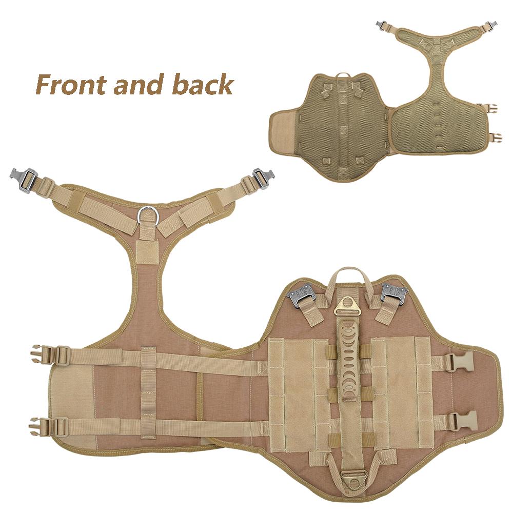 Tactical Dog Harness Military No Pull Pet Harness Vest For Medium Large Dogs Training Hiking Molle Dog Harness With Pouches