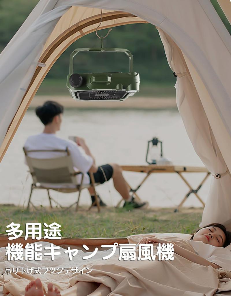 Camping Outdoor Automatic 10000mAh Large Capacity Stepless Air Volume Strong Hanging 3 Level LED Light DC For Outdoor Indoor For Living Prevention