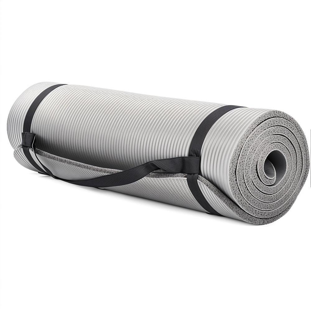 NEEDIVYOU Extra Thick Non-Slip Yoga Mat – 61x181 Cm, Grey, with Carrying Strap