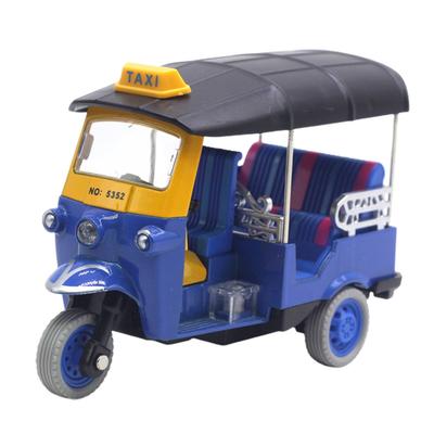 Тайская трехколесная игрушка с откидным механизмом, модель автомобиля Tuk Tuk TAXI из сплава с высокой имитацией, игрушка для детей, подарки