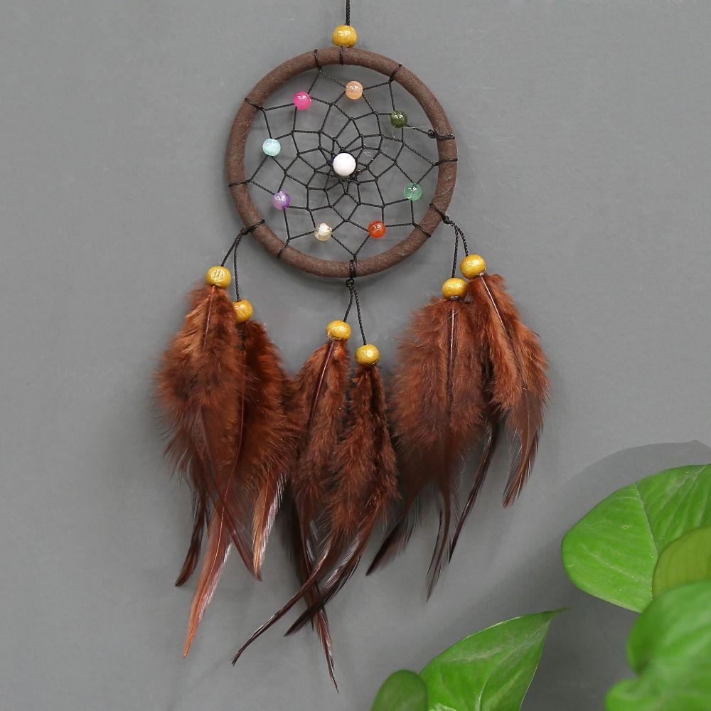 Feather Dream Catching Net Pendant With Tassels Home Wall Decoration New Wind Chime Pendant Room