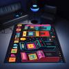 Яркий узор аркадной игры Коврик для зоны Полиэфирное волокно Нескользящая основа Машинная стирка Гостиная Спальня Офис