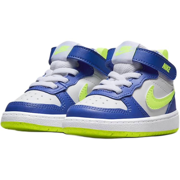 Nike Court Borough 2 Удобные Нескользящие Износостойкие Полуботинки для Малышей Сине-Белые Для Младенцев и Малышей HJ9281-488