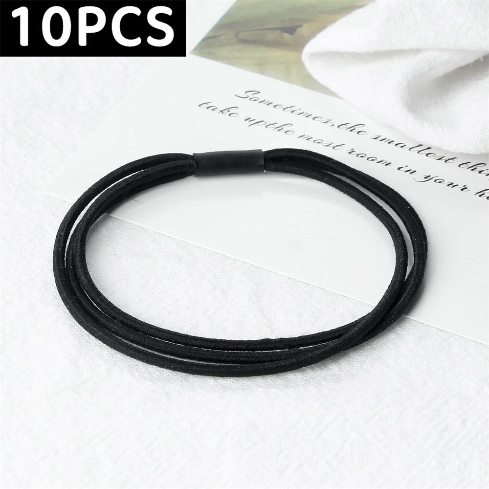 10 шт. Простые многослойные резинки для волос Женские базовые однотонные резинки Аксессуары для волос Повязка-держатель Скранчи Подарок для девочки