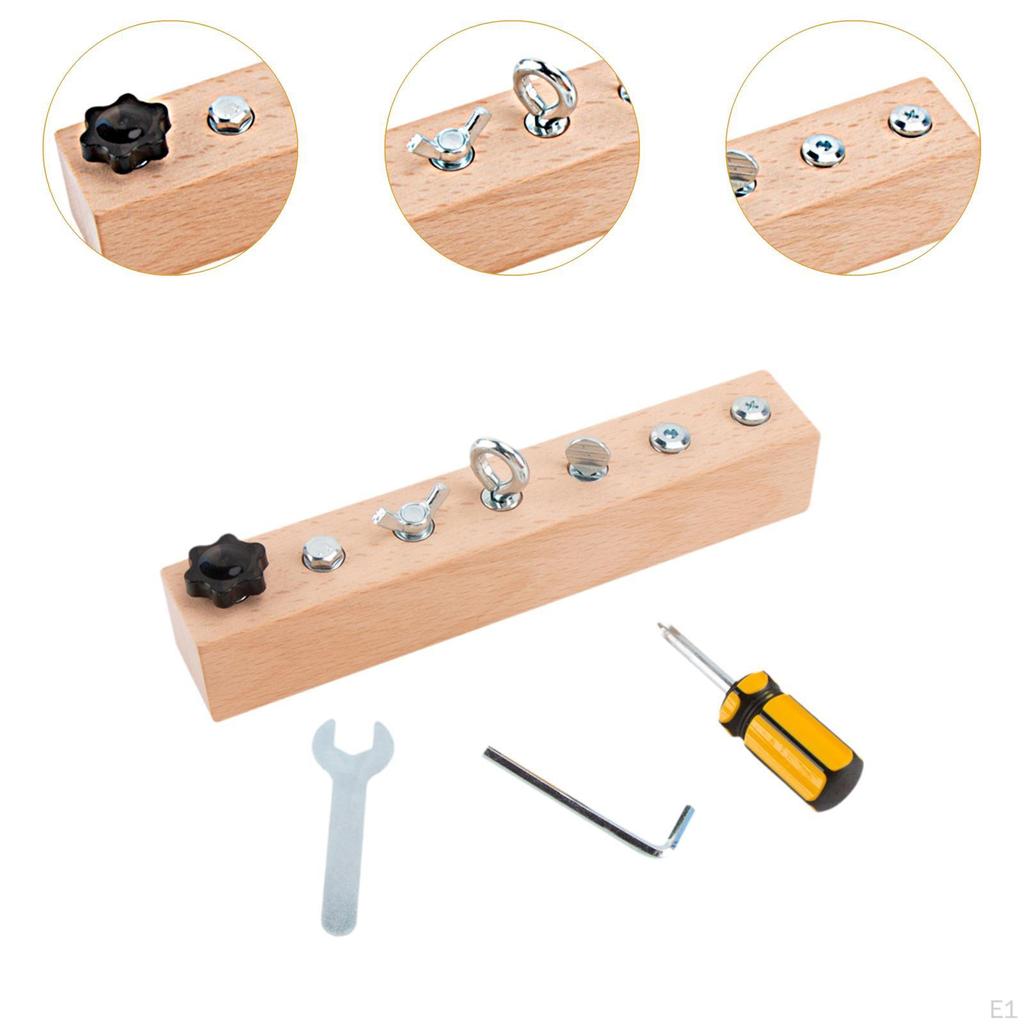 Montessori Screwdriver Board Set Wooden Busy Development Toy Travel Preschool Learning