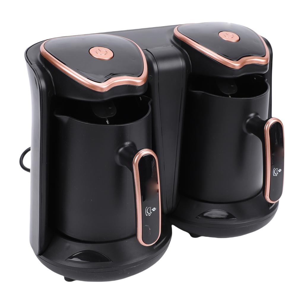 Turkish Coffee Maker 1200W Dual Compartment Electric Turkish Coffee Machine with 2 Cups for Hot Beverage Brewing