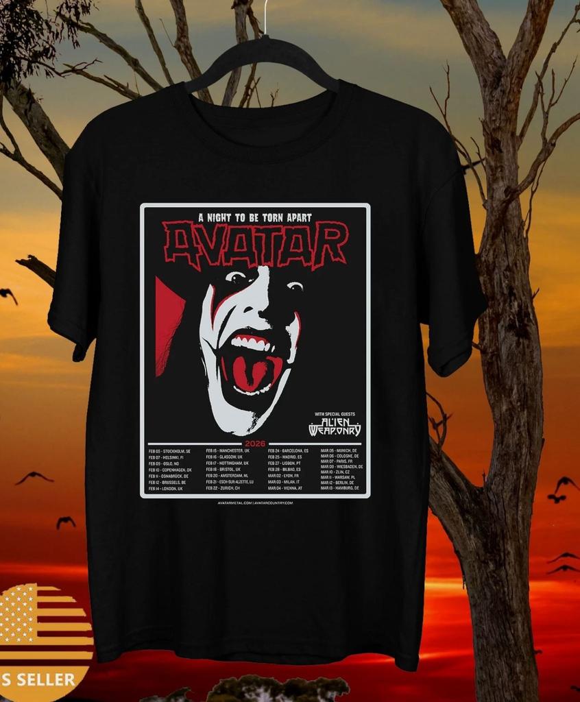 Avatar Band A Night To Be Torn Apart Tour 2026 Футболка Полный размер S-4XL