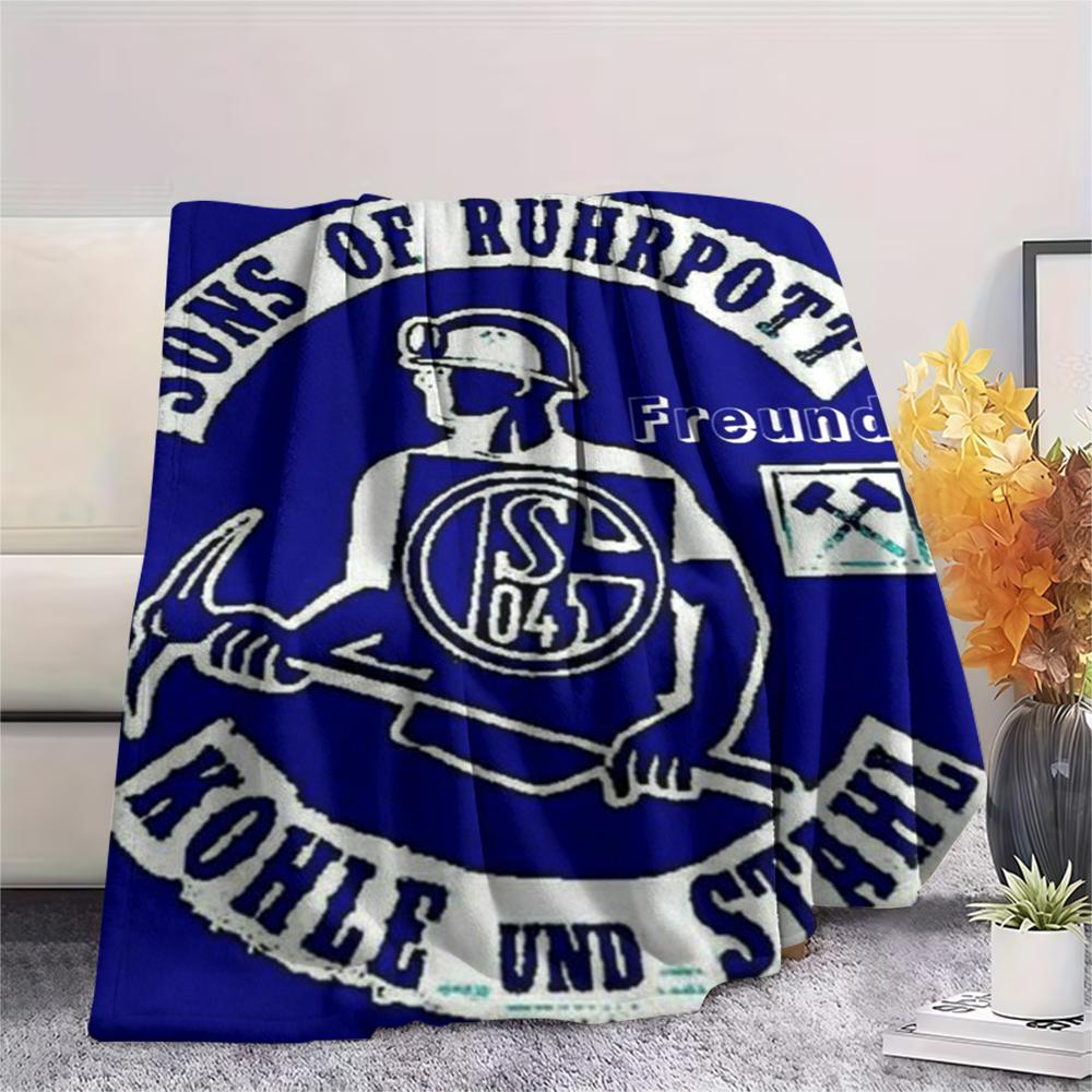 1pc FC Schalke 04 Print Flannel Blanket, High quality Comfortable for All Seasons, Home Decor, Warmth and Comfort, Perfect for Christmas Gifts49