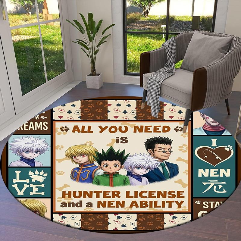Ковер с круглым ворсом Hunter X Hunter Ковер для гостиной, спальни, дивана, игровой комнаты Декор Нескользящий коврик для пола