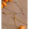 Yhpup Stainless Steel Colorful Cubic Zirconia Drop Chic Collar Necklace Tarnish Resistant Y2K Stylish PVD Jewelry Waterproof