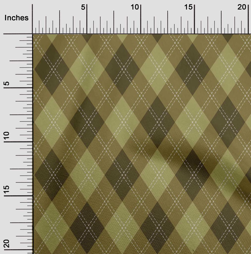 oneOone Хлопчатобумажная гибкая ткань темно-оливково-зеленого цвета в клетку, швейный материал, ткань с принтом в ярдах, 40 дюймов