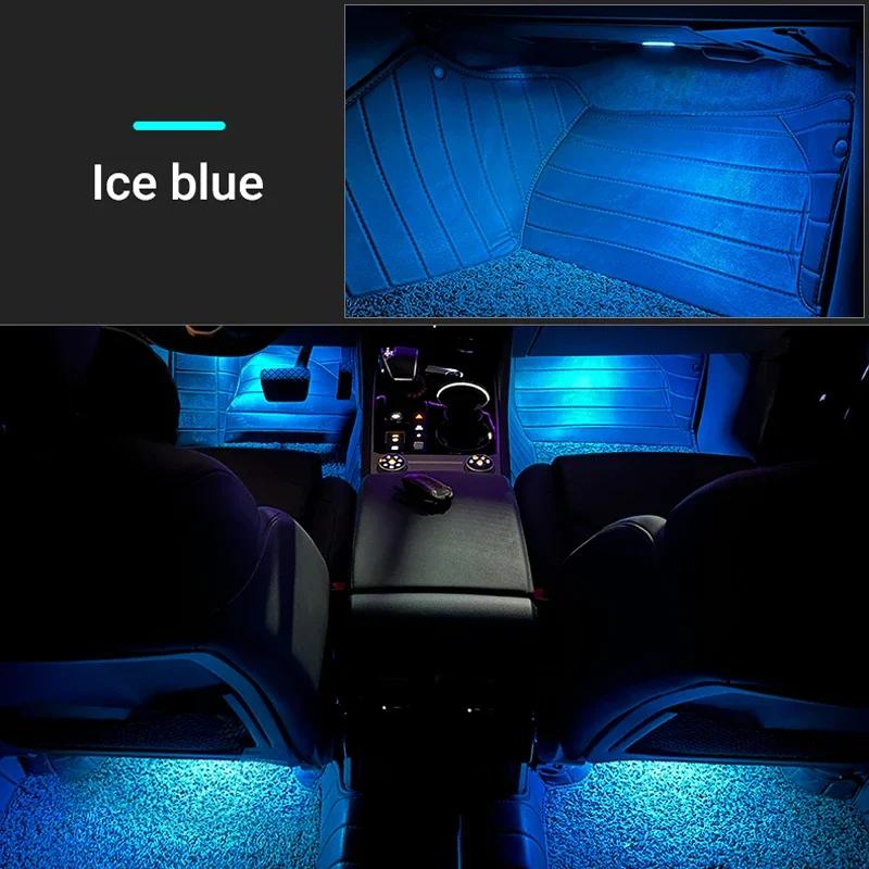 For Skoda Rapid NH 2013~2025 Car Footwell Lights Touch LED Trim Lamp Ambient Atmosphere Neon Lamps Easy Installation Accessories