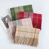2024 Winter New High End Imitation Cashmere Large Grid Versatile Student Warm Thick Neck Shawl for Women
