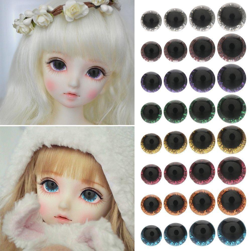 20pcs/10pairs 8 Colors Puppet Crystal Eyes with Washer Glitter Crystal Eyes DIY Doll Accessories