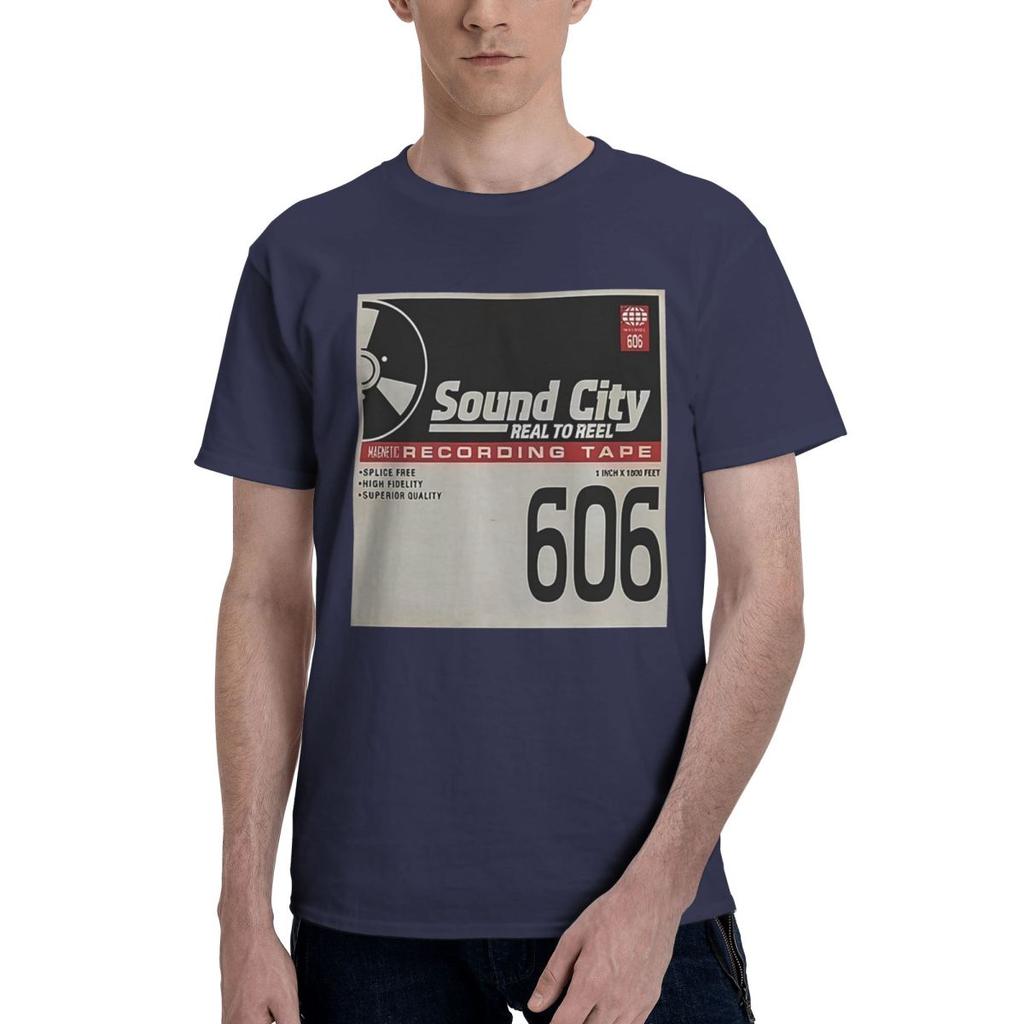 Sound City Графический принт 100% Хлопок Повседневный Дышащий Удобный Милый Забавный Мужские Футболки Футболки Мужчины