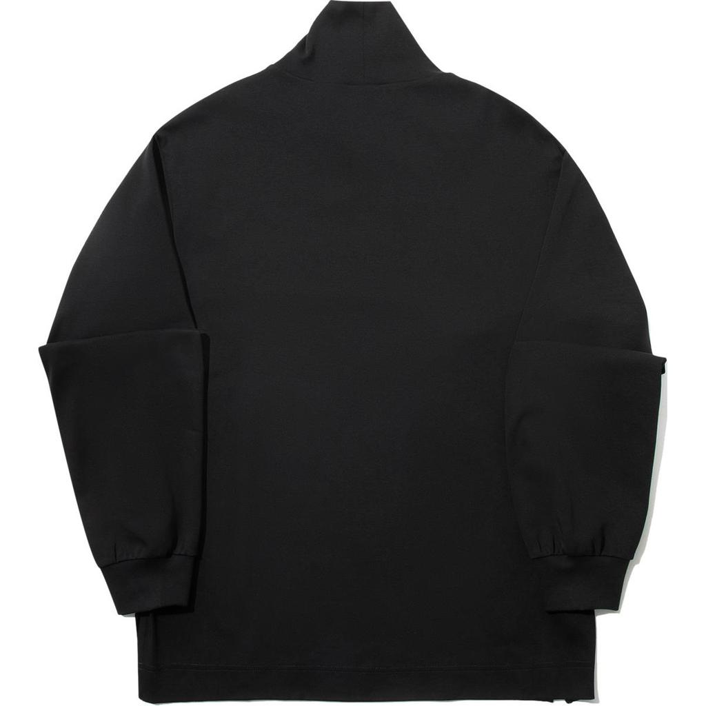 Li Ning Модная спортивная серия Свободная повседневная рубашка с воротником-стойкой и длинным рукавом Унисекс рубашки Черный AHSUF77-2