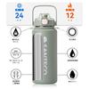 SANTECO Vacuum Insulated Sports Water Bottle, 1.2L, with Detachable Shoulder Strap, Keeps Cold or Hot, Includes Straw, Compatible with Direct Drinking