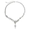 Y2K Accessories Fashion Zircon Cross Star Pendant Necklace Crystal Egirl Sweet Cool Clavicle Chain Aesthetic Jewelry