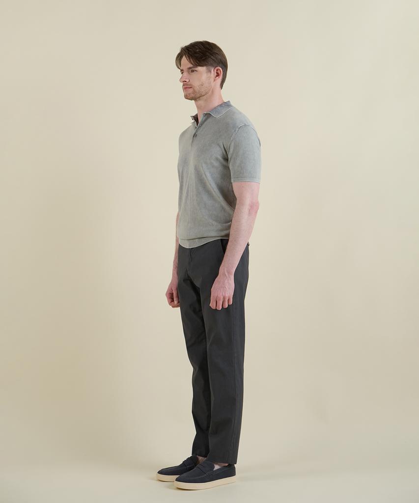PANICALE Charcoal Slim Fit Cotton Twill Pants