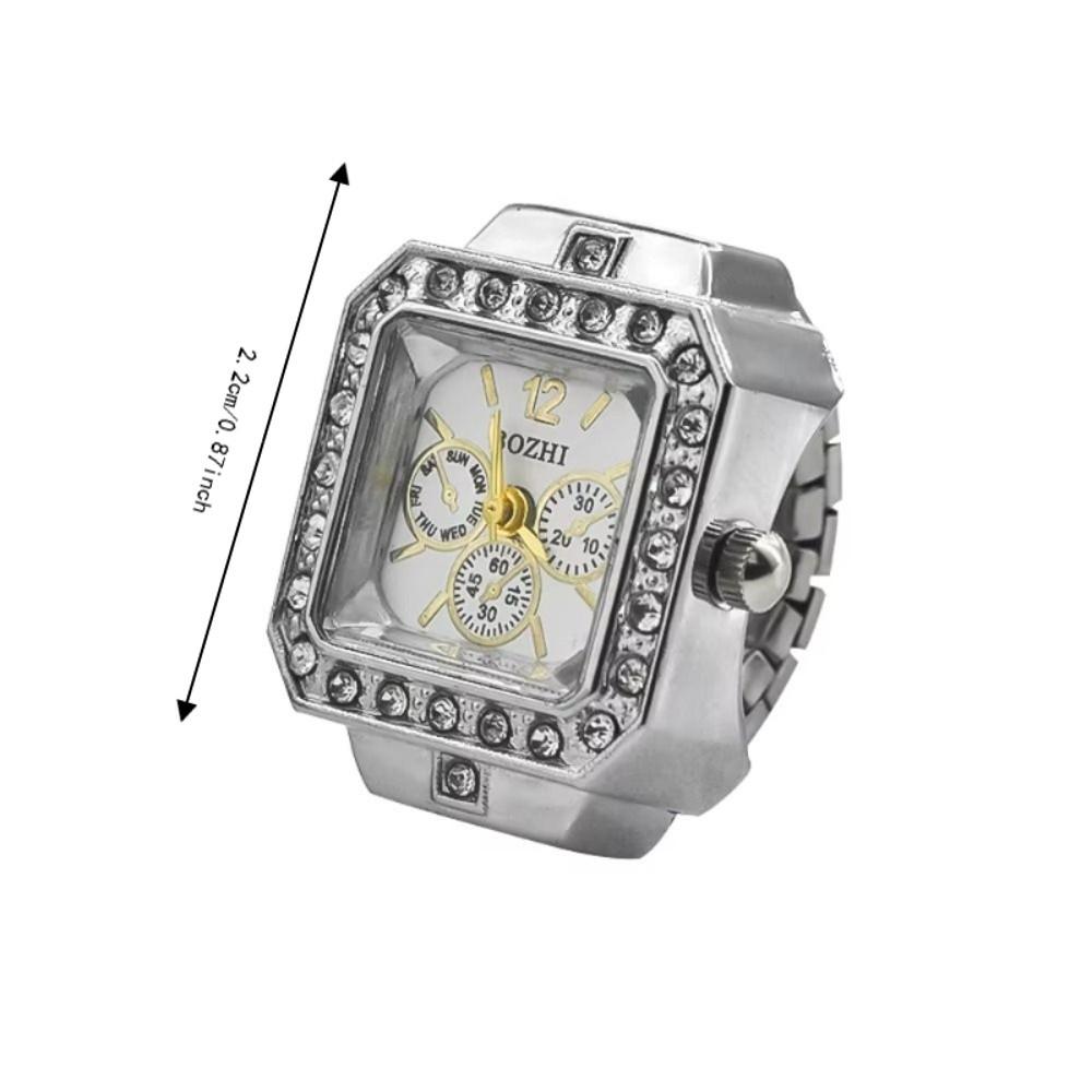 Punk Rings Jewelry Clock Heart Shape Finger Watch Ring Cool Roman Quartz Watch Women