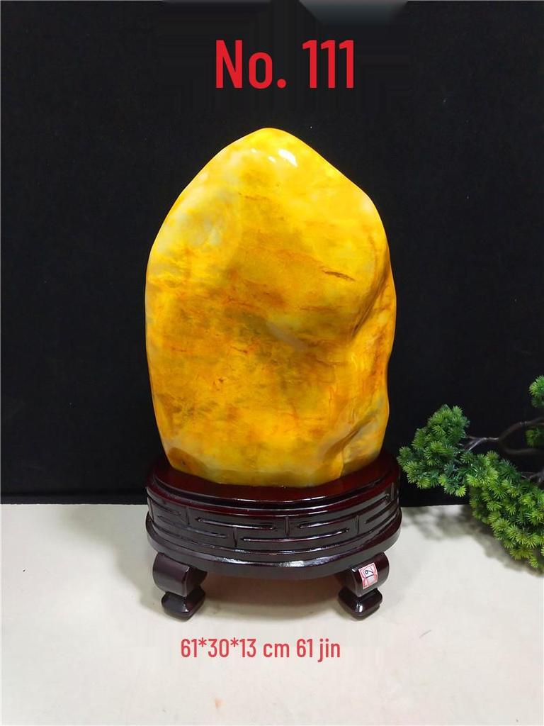 Yellow Dragon Jade Decorative Stone: Feng Shui Ornament for Home Entrance