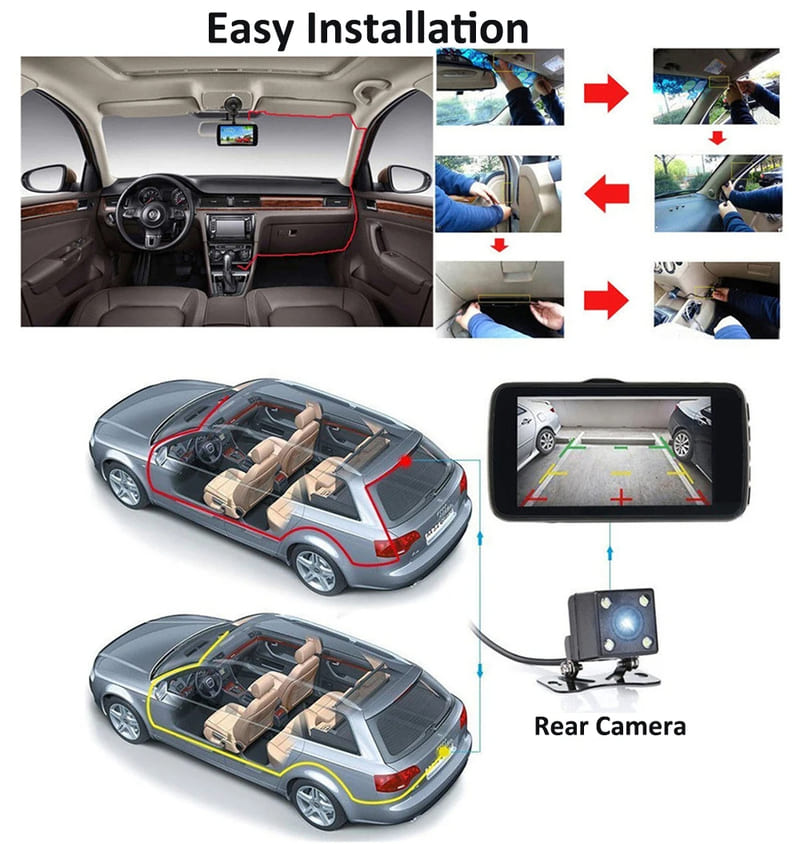 Автомобильный видеорегистратор Full HD 1080P Dash Cam Автомобильная камера Drive Video Recorder Black Box Автомобильный видеорегистратор Ночное видение Автомобильные аксессуары Регистратор