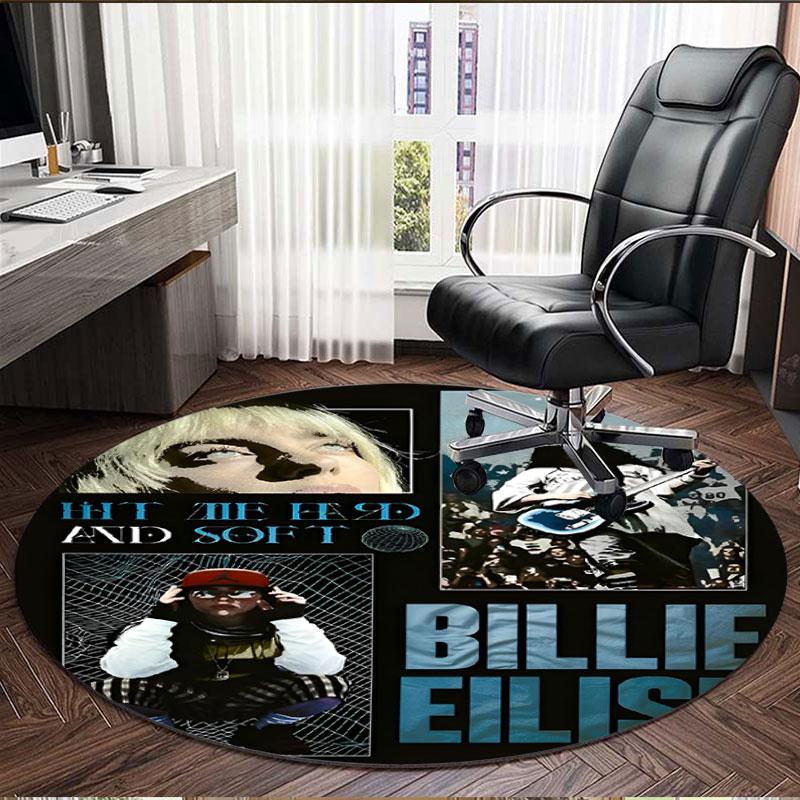 Billie Eilish Print Round Rug, Washable Floor Carpet, For Entryway Dorm Laundry Room Office Study, Home Decor Birthday Christmas Gift