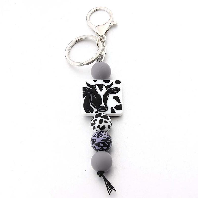 1PC New Cartoon Bag Pendant Diy Small Accessories Cute Small Gifts Silicone Wooden Beads Keychain
