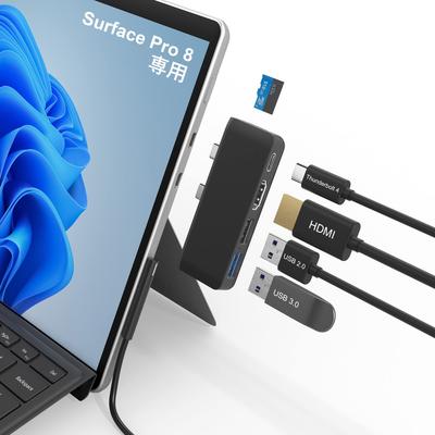 USB-хаб для Surface Pro 8 с 4K HDMI, Thunderbolt 4 для передачи данных и PD, USB, USB для TF-карты, Surface Pro 8 с тройным дисплеем, порт HDMI USB для Pro 8, USB-C (Дисплей + +