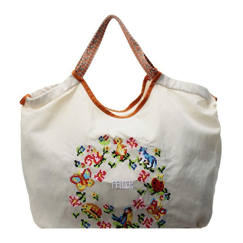 Новая большая сумка-тоут из вышитого нейлона, модная и простая通勤 холщовая сумка через плечо