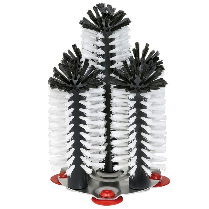 Glass Washer Brush, Cleaning Brushes for Glass - with Metal Bottom, Delfin, 4 X 18 Cm + 1 X 25 Cm