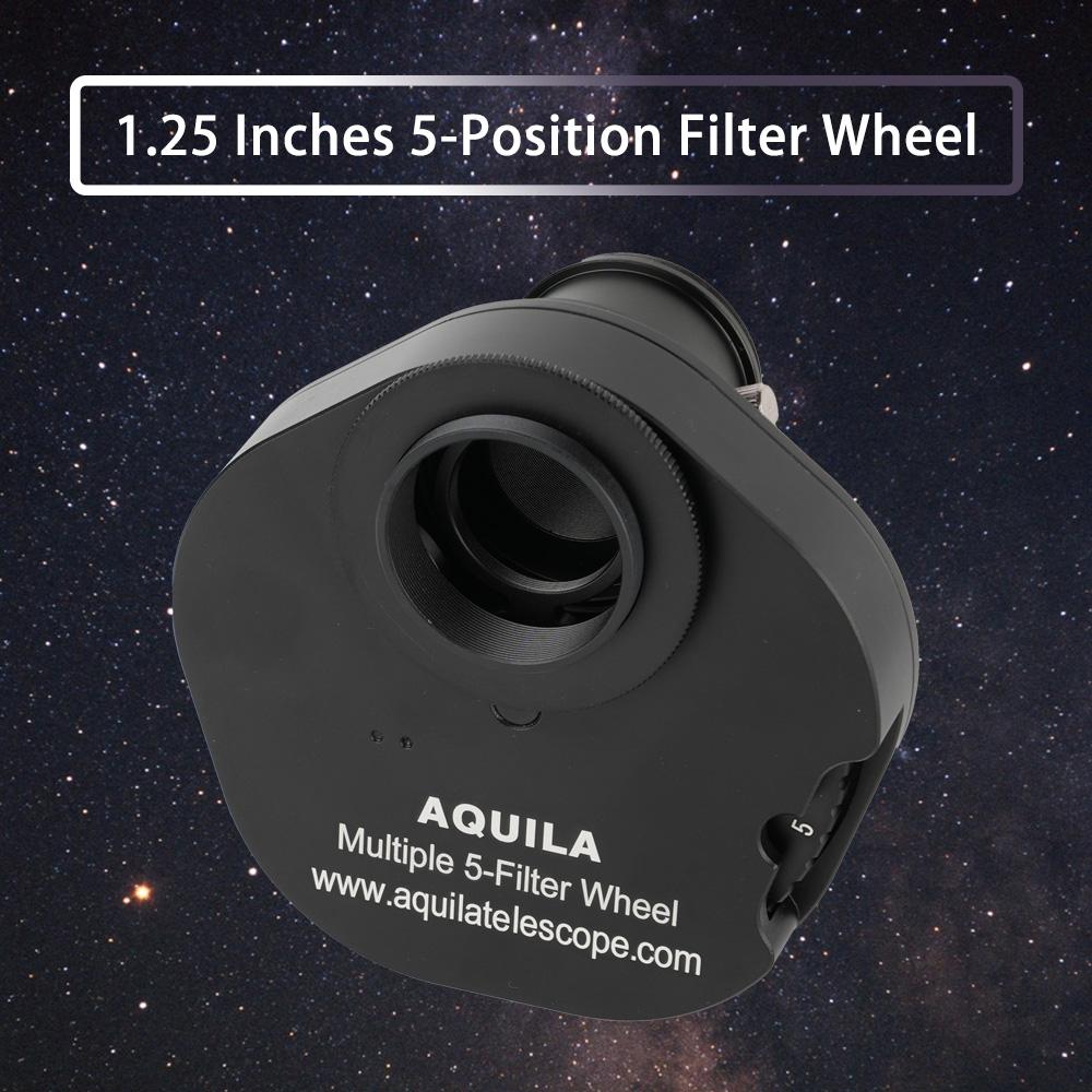 1.25 Inches Multiple 5-Position Filter Wheel for Telescopes Eyepieces