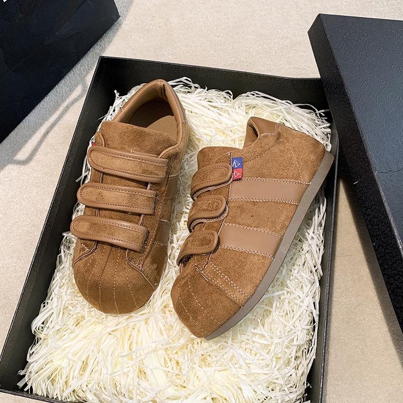 Ретро матовые туфли на платформе с большой головой женские 2025 осень новые на плоской подошве с внутренней высотой увеличение низкий верх спортивная обувь повседневные моральные тренировочные туфли