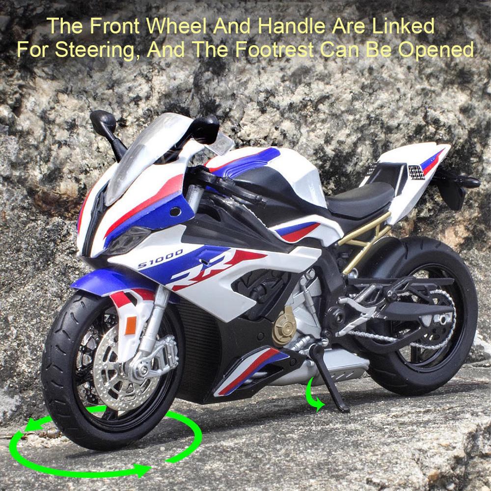 1:12 S1000RR Model Motorcycles Kawazaki NINJA H2R Toys Alloy Diecast Sound Light Shock Absorption Simulation Motorcycle Boy Gift